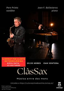 Cartel del concierto "ClàsSax: Música entre dos mons"