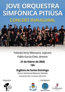 Cartel del concierto inaugural de la Jove Orquestra Simfònica Pitiüsa.