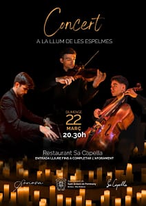 Cartel del concierto del trío Sonora en Sa Capella.